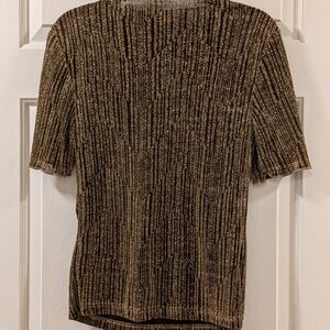 SHEIN Gold and Black Short Sleeve Top